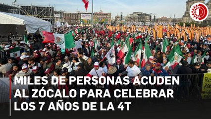 7 años de la transformación: miles de personas abarrotan el Zócalo capitalino en apoyo a Sheinbaum