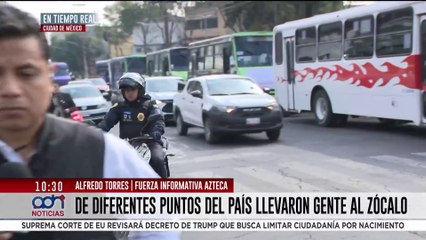 Así avanza la operación de Morena: camiones repletos de acarreados rumbo al Zócalo