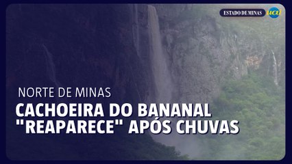 Cachoeira do Bananal reaparece após a chegada das chuvas no Norte de Minas