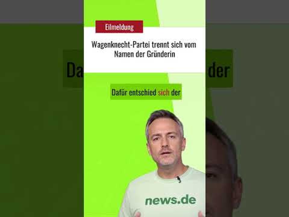 Wagenknecht-Partei trennt sich vom Namen der Gründerin