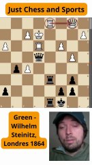 Wilhelm Steinitz gana la dama blanca y vence a Green (1864)