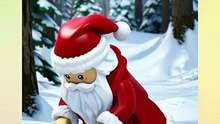 "Magical Santa's Workshop: Miniature LEGO Nicholas Brings Nature's Snowy Gifts to Life"