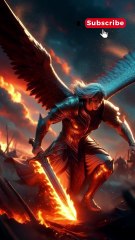 A warrior angel in an apocalyptic