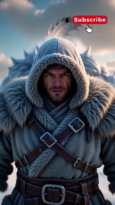 A warrior Encounter with Snow Dragon