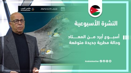 الأردن | أسبوع أبرد من المعتاد وحالة مطرية جديدة متوقعة