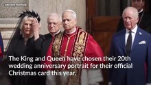 King and Queen’s Christmas card features 20th wedding anniversary portrait