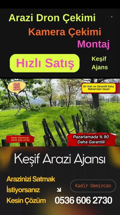 Arazi Çekimi. Drone Video Fotograf. Keşif Arazi Emlak Kadir Demircan 05366062730