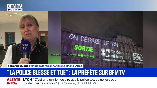 Huit messages très violents […] qui appellent à la haine détaille la préfète Fabienne Buccio après la projection de messages à Lyon