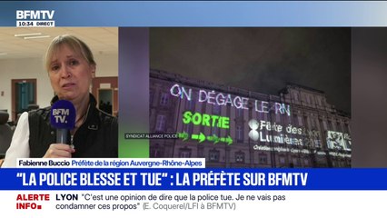 "Huit messages très violents […] qui appellent à la haine" détaille la préfète Fabienne Buccio après la projection de messages à Lyon