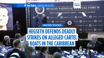 Hegseth defends deadly strikes on alleged cartel boats in the Caribbean