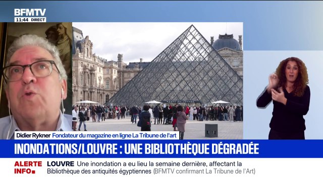À peu près 400 volumes de revues anciennes avec des reliures datant d'un siècle : Didier Rykner fondateur de La Tribune de l'art détaille les dégâts au Louvre après une inondation