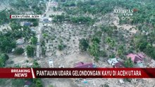 Penampakan Udara Kayu Gelondongan Penuhi Permukiman di Aceh Utara,  Miliki Tanda Khusus!
