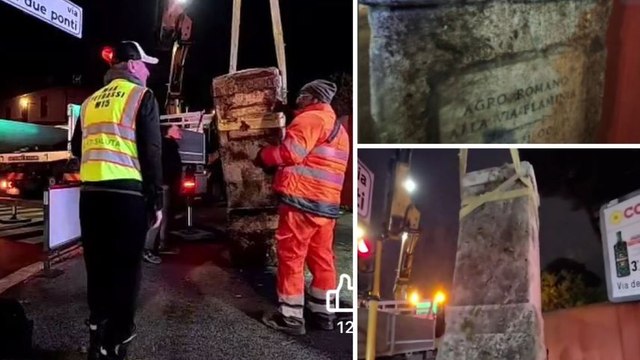 Cippo in via Cassia, dopo 75 anni riposizionato all'angolo con via Due Ponti. La gioia del quartiere: «Bellissima notizia»