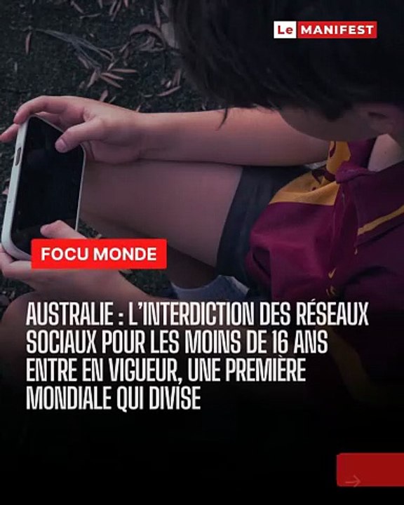 Le Manifest - 🚨🇦🇺 Les moins de 16 ans bannis des réseaux sociaux 📵 L’Australie applique une loi inédite : TikTok, Insta, Snapchat & co doivent fermer les comptes des -16 ans et vérifier l’âge des utilisateurs.