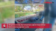 Yengesine mesaj atıp buluşmaya çağıran kişiyi dövüp tabancayla bacağından vurdu
