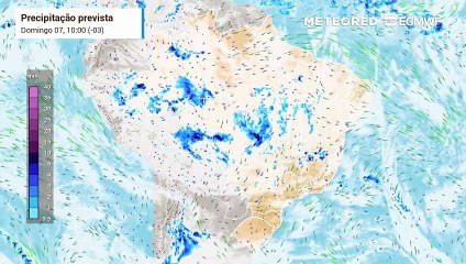 Domingo, 7 de dezembro: chuva, nebulosidade e vento