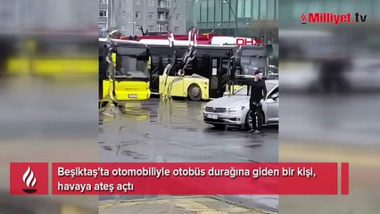 Otobüs durağında havaya ateş açtı, bir de kayıt aldırdı