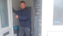 Man jumps in fear after his friend sneaks up and screams unexpectedly