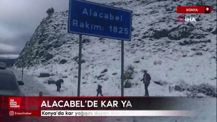 Konya’da kar yağışını duyan Alacabel’e koştu