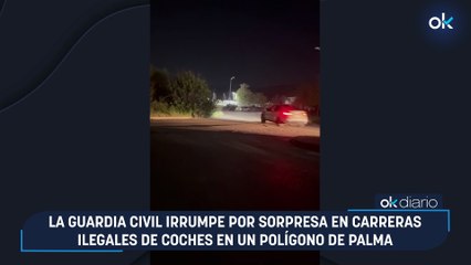 La Guardia Civil irrumpe por sorpresa en carreras ilegales de coches en un polígono de Palma