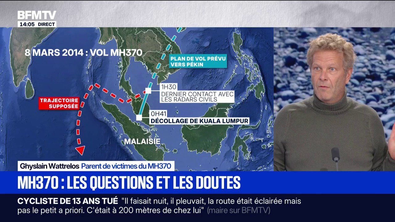 Vol MH370: "Il y a au moins dix pays qui devraient avoir vu cet avion", estime Ghyslain Wattrelos, parent de victimes du MH370