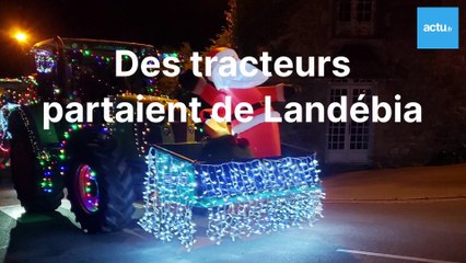 Parade de 40 tracteurs illuminés près de Dinan