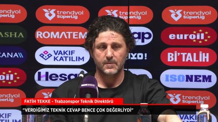Trabzonspor Teknik Direktörü Fatih Tekke: Çok değerli bir 3 puan