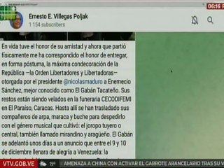 Min. Ernesto Villegas rinde homenaje a Enemecio Sánchez, "El Gabán Tacateño"