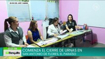 Comienza el cierre de urnas en San Antonio de Flores, El Paraíso