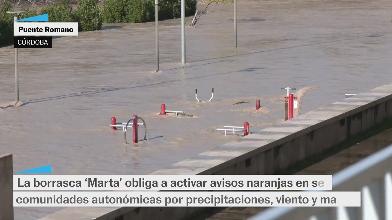 La borrasca 'Marta' deja crecidas, peligro por inundaciones y deslizamientos