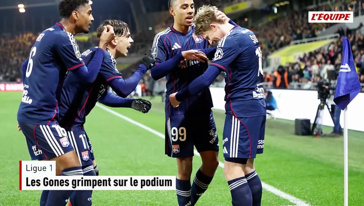 Réduit à dix après l'expulsion d'Endrick, l'OL s'impose à Nantes et prend la troisième place de la Ligue 1 à l'OM - Foot - Ligue 1