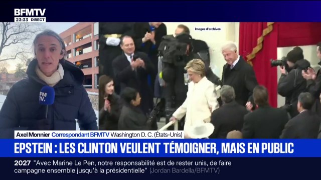 Bill et Hillary Clinton réclament des audiences publiques sur l'affaire Epstein