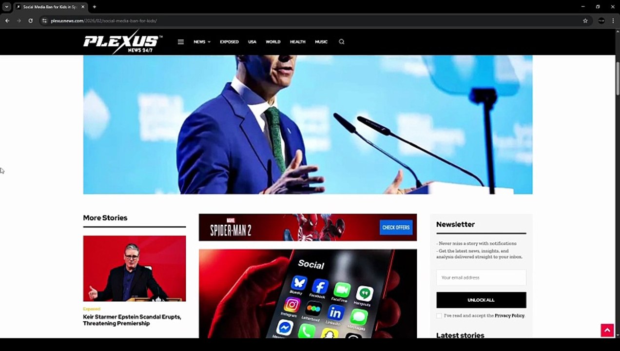 Plexus News: Spain's Social Media Ban For Kids Under 16