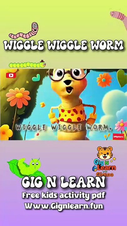 Wiggle Wiggle Worm  | Fun Dance Along Song for Kids | Original Nursery Rhyme Poem