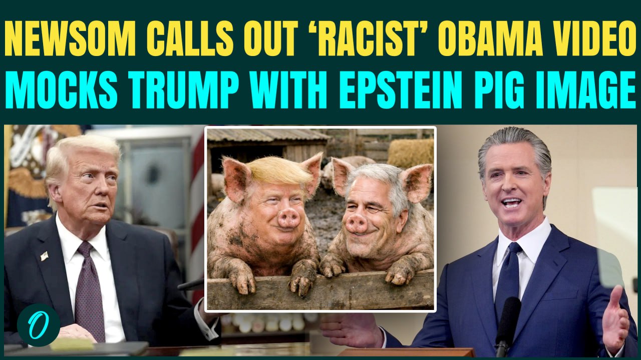 Newsom BLASTS Trump Over ‘RACIST’ Obama Video; Shares Trump–Epstein Pig Image | Trump HUMILIATED