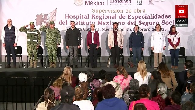 Claudia Sheinbaum arranca construcción de hospital del IMSS en Santa Catarina