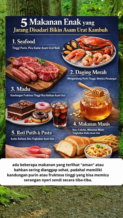 5 makanan enak yang jarang di sadari bikin Asam urat kambuh