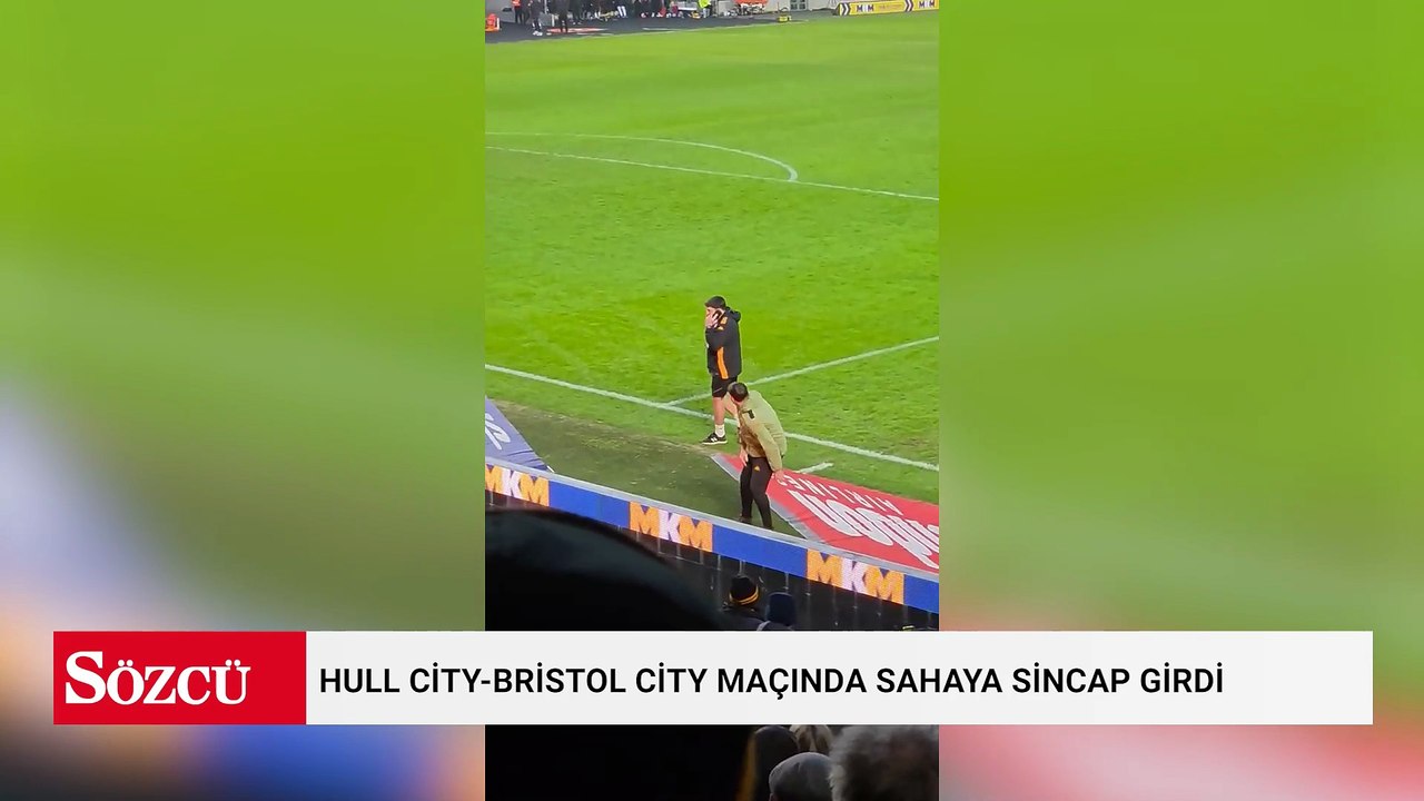 Hull City-Bristol City karşılaşmasında sahaya giren sincap, oyunu yaklaşık 8 dakika durdurdu