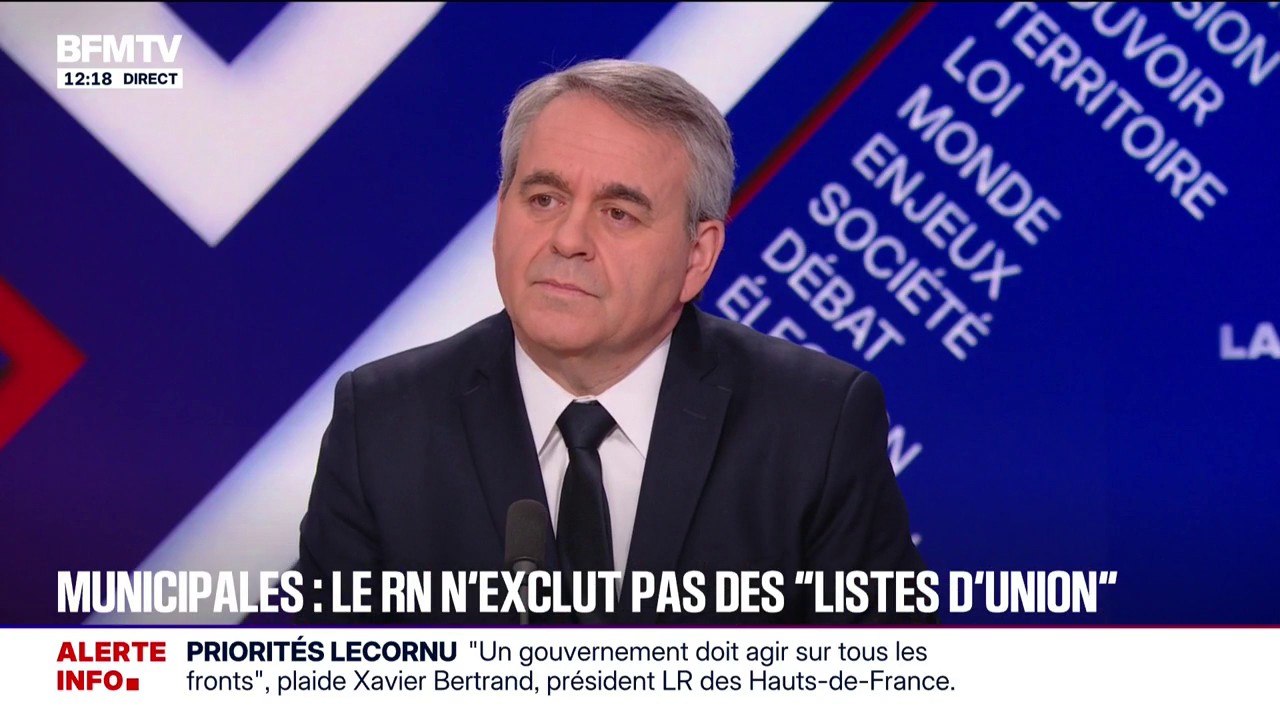 "Je combats les dirigeants du RN et de LFI", affirme Xavier Bertrand, président LR des Hauts-de-France