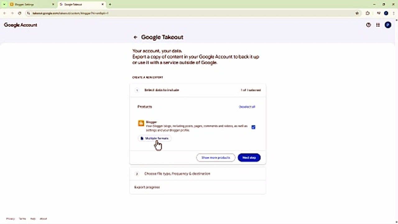 Blogger 46 Export Blog Data