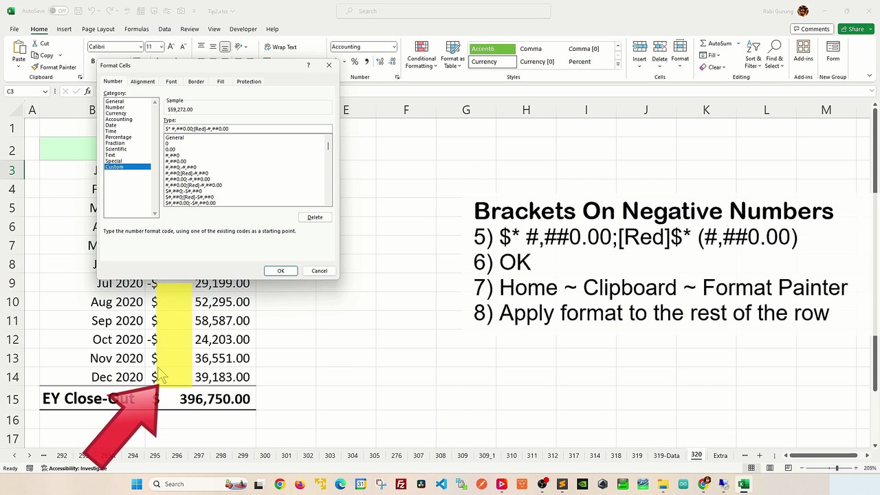 Display Negative Numbers In Brackets In Excel - Excel Tips and Tricks