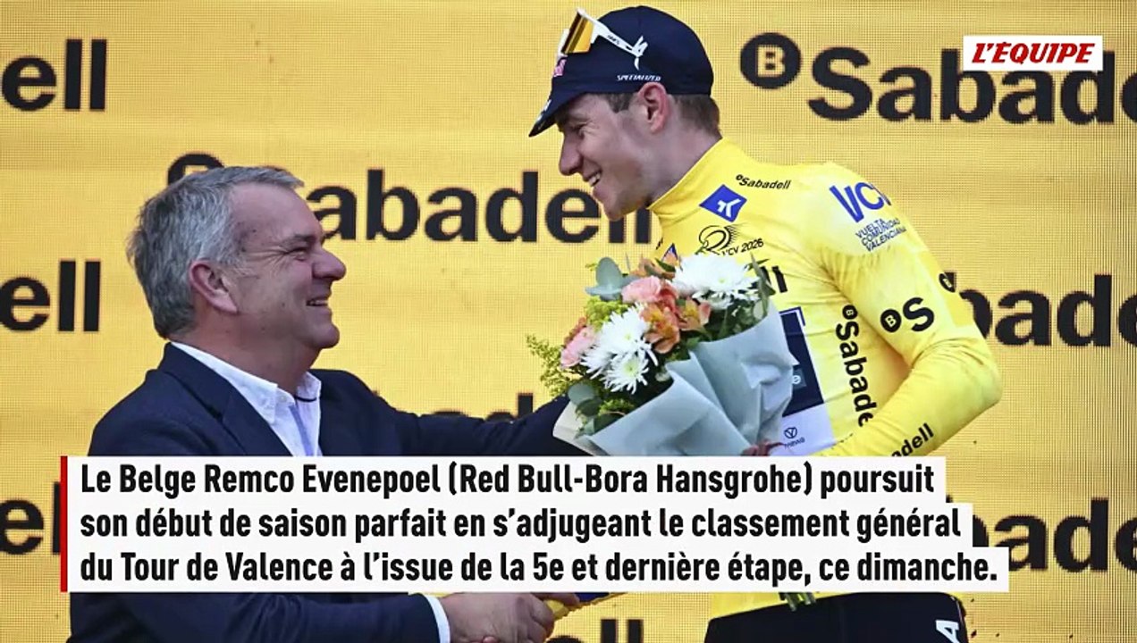 Remco Evenepoel sacré sur le Tour de Valence, Raul Garcia Pierna vainqueur de la dernière étape - Cyclisme - Tour de Valence
