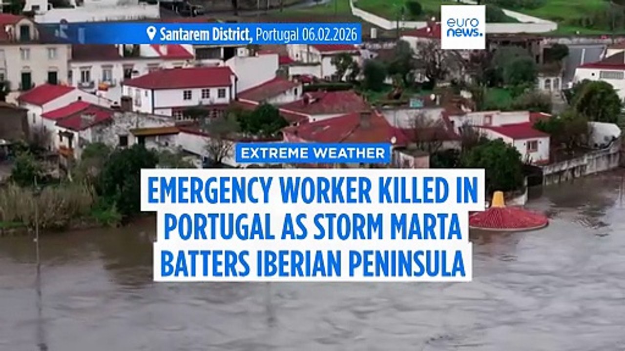 Emergency worker killed in Portugal as Storm Marta passes over Iberian peninsula