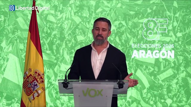 Abascal valora las elecciones de Aragón: Vox duplica los resultados, de 7 a 14 escaños