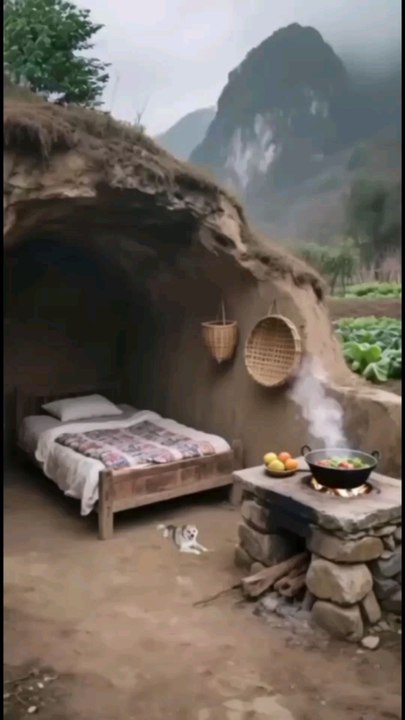 Hidden cave resort.