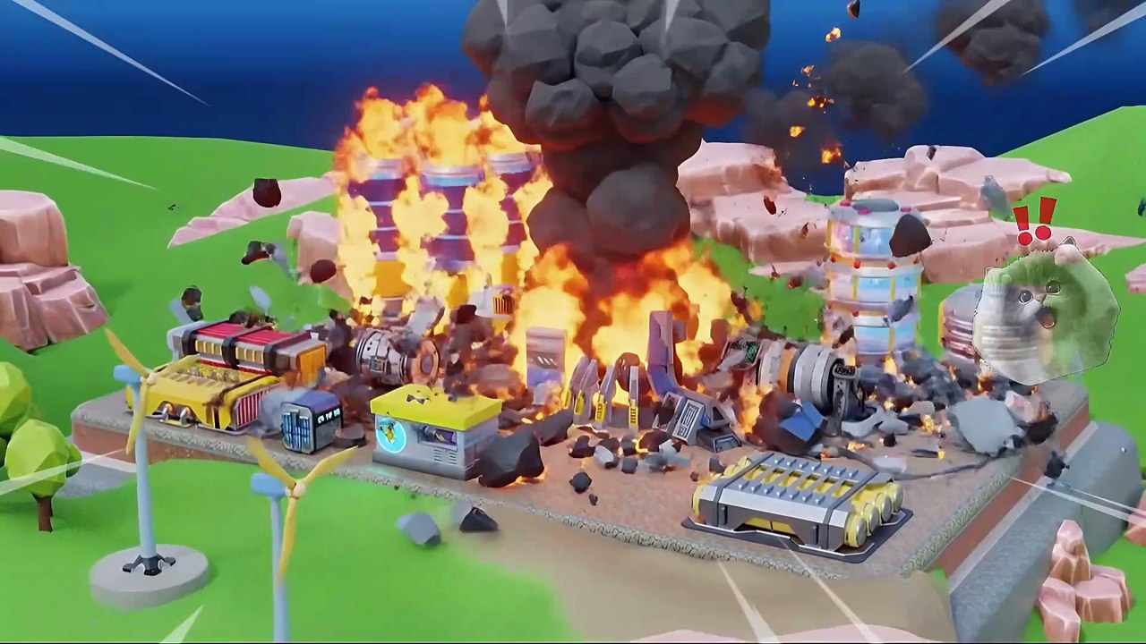 Excavator, Dump Truck, Fire Truck, Crane Truck Repair Wind Farm After Meteor | Construction Vehicles