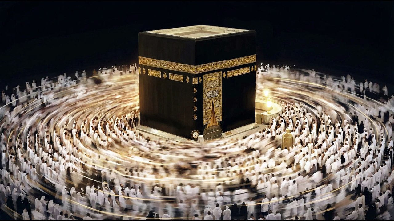 Kabe’de Hacılar Hu Der, Allah
