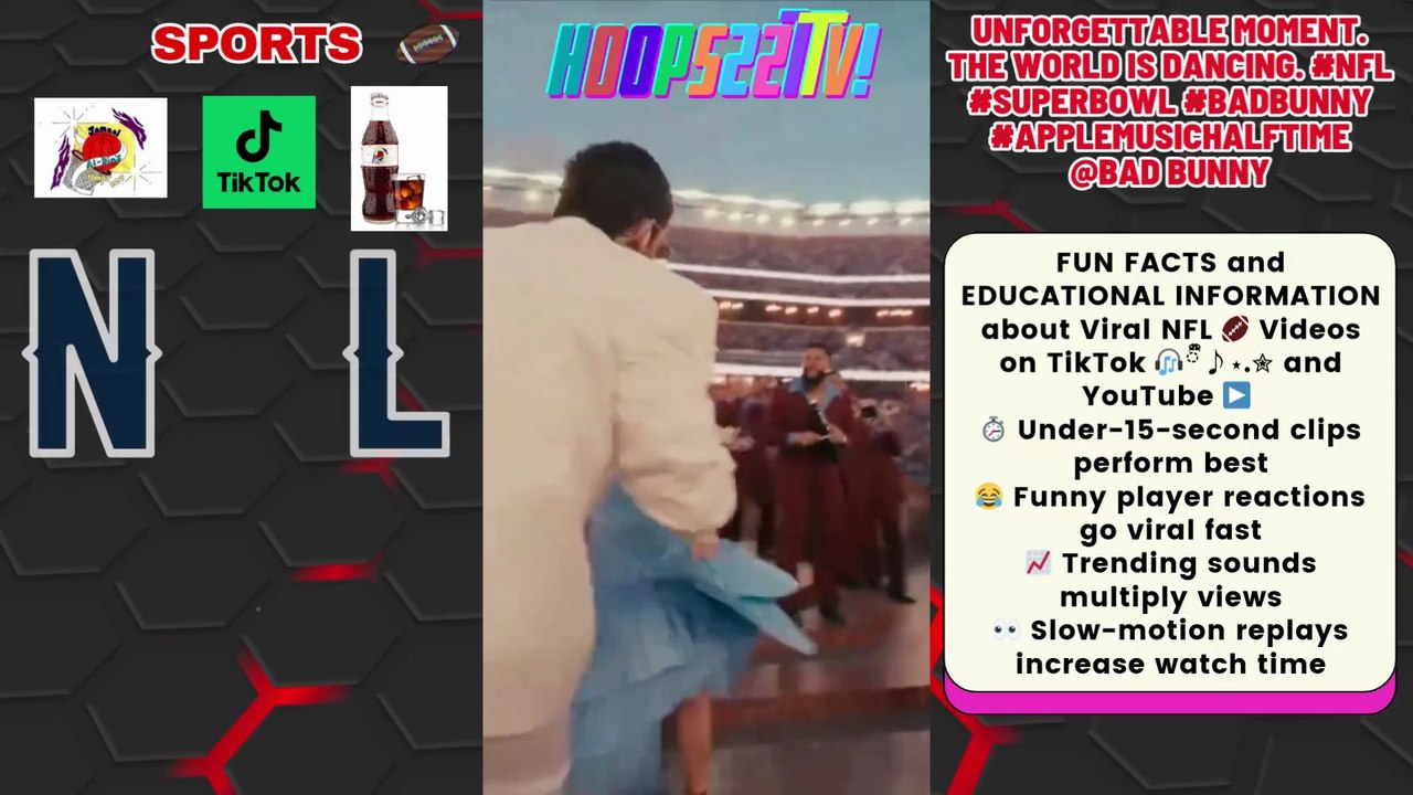 #NFL #TikTok #SuperBowl 🎧ྀི♪⋆.✮ Ep2 Unforgettable moment. The world is dancing. #nfl #superbowl #badbunny #applemusichalftime @Bad Bunny