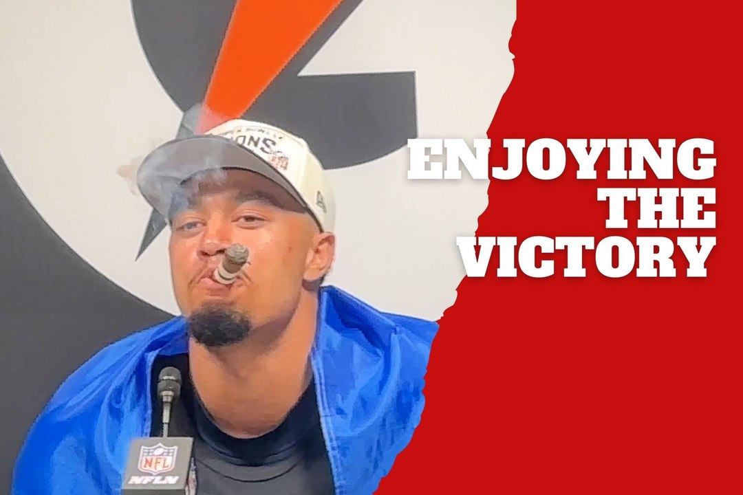 Jaxon Smith-Njigba celebrates Seahawks’ Super Bowl LX win with a Havana style cigar