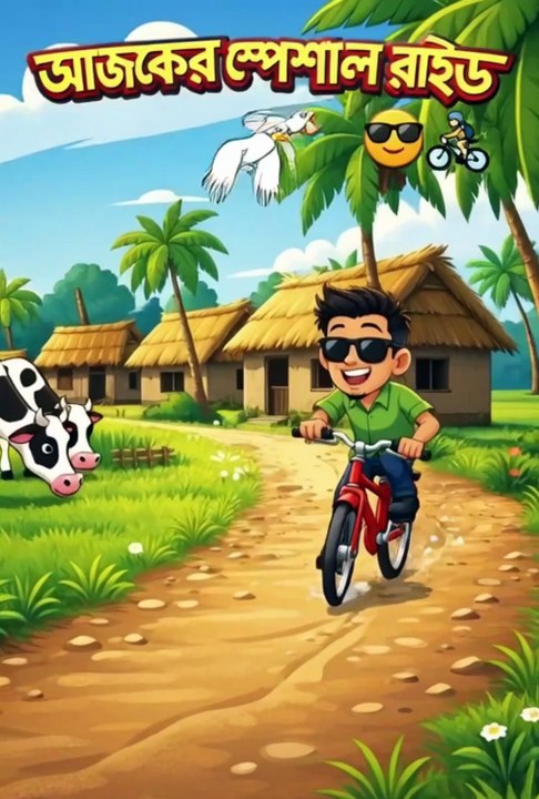ব্রেক ফেল! সোজা পুকুরে 🤣 | Village Bicycle Fail Comedy